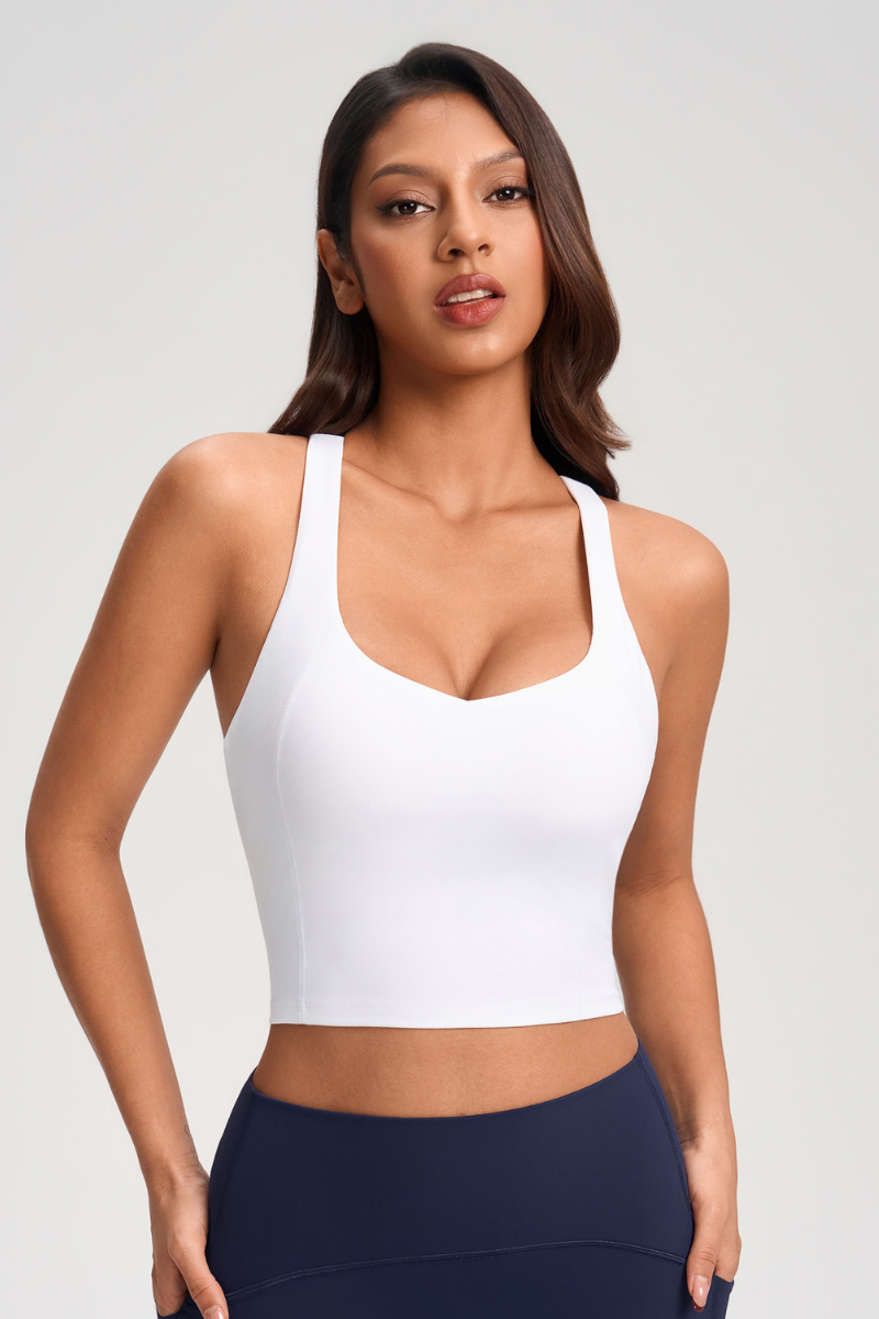 Women's V-Neck Cropped Sports Tank Top