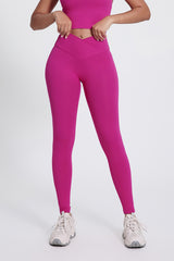 Women'S Bright Crossover High-Waisted Hip Lift Dance Stretch Cropped Pants