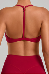Women's Athletic Triangle Cup Adjustable Open-Back Bra