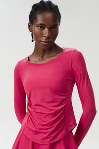 Women Plus-Size Smooth Quick-Dry Sun Protection Loose Fit Training Long Sleeve Top