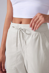 Women Lightweight Quick Dry Multi-Pocket Outdoor Running Sports Fitness Workwear Wide Leg Casual Pants