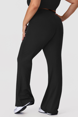 Plus Size Women's Elastic Waist Yoga Flare Pants