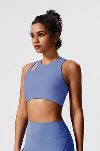 Women Eco-Friendly Recycled Fabric Outer Cross Back Hollow Sexy With Bra Pads Fitness Yoga Sports Bra