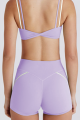 Women's Twist Waist Color Block Quick Dry Yoga Shorts