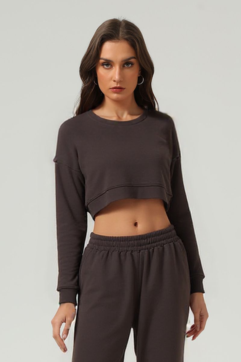Women's crop top cropped crewneck sweatshirt