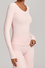 V-neck sport long-sleeved garment