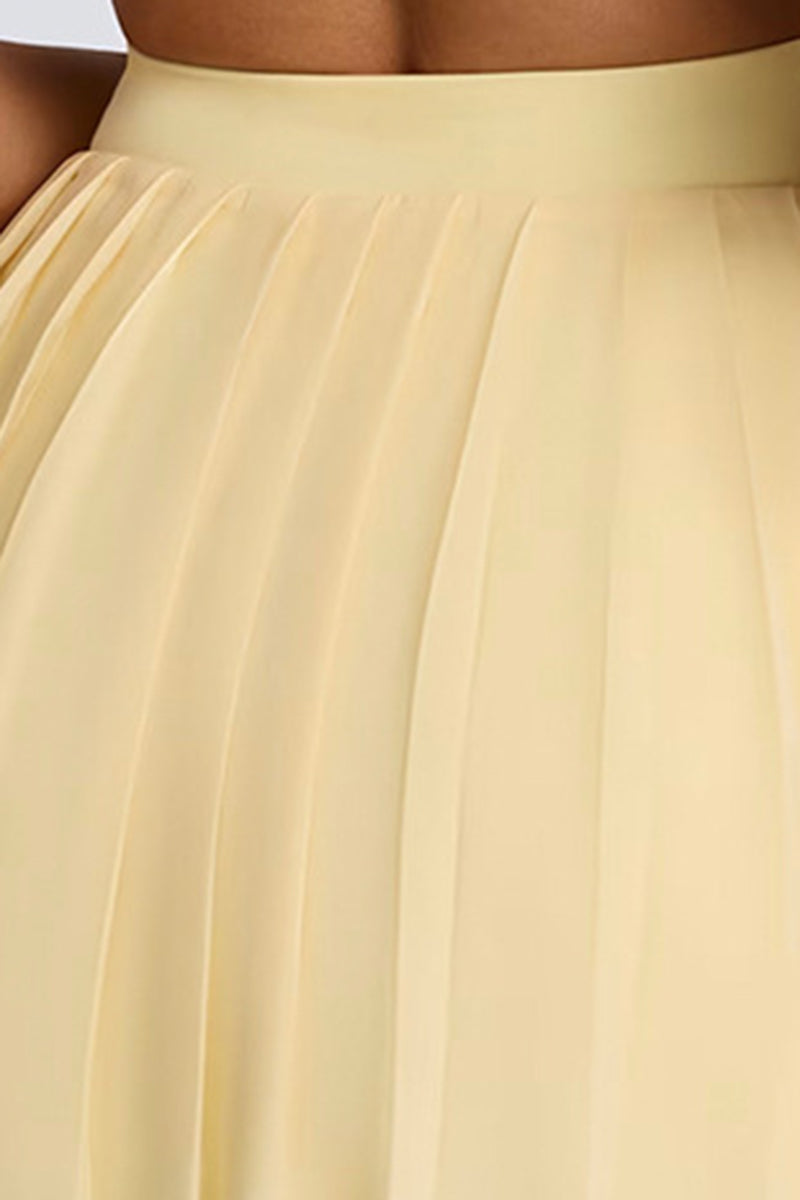 Women's Summer Sports Quick-Dry  Solid Pleated Tennis Dress