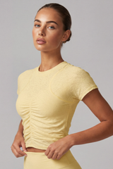 Women’s Summer Pleated Cropped Slim Fit Sport T-shirt