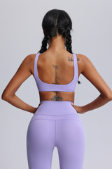 Women's Twisted Sports Bra & Cross-Waist Flare Pants Set