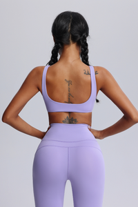 Women's Twisted Sports Bra & Cross-Waist Flare Pants Set