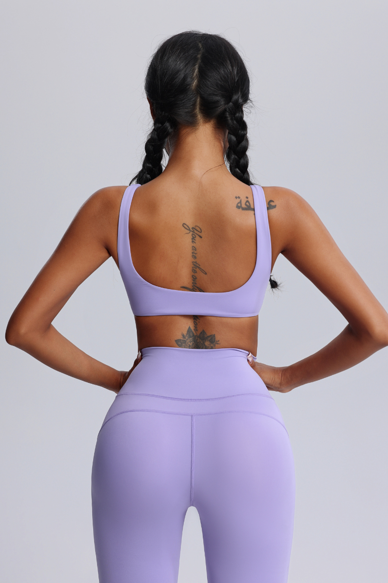 Women's Twisted Sports Bra & Cross-Waist Flare Pants Set