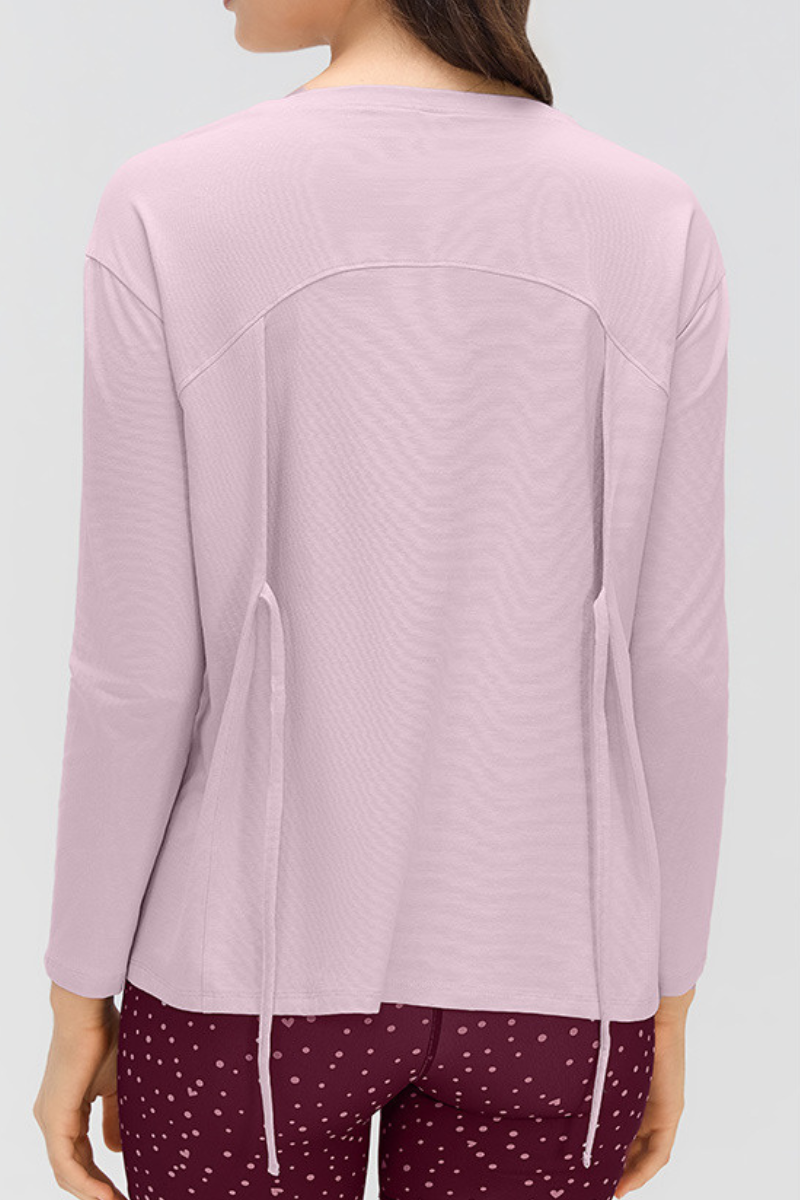 Women's Lightweight Back-Tie Convertible Long-Sleeve Top