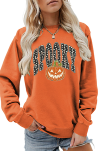 Women's Fall Pumpkin Polka Dot Halloween Multi‑Color Pullover