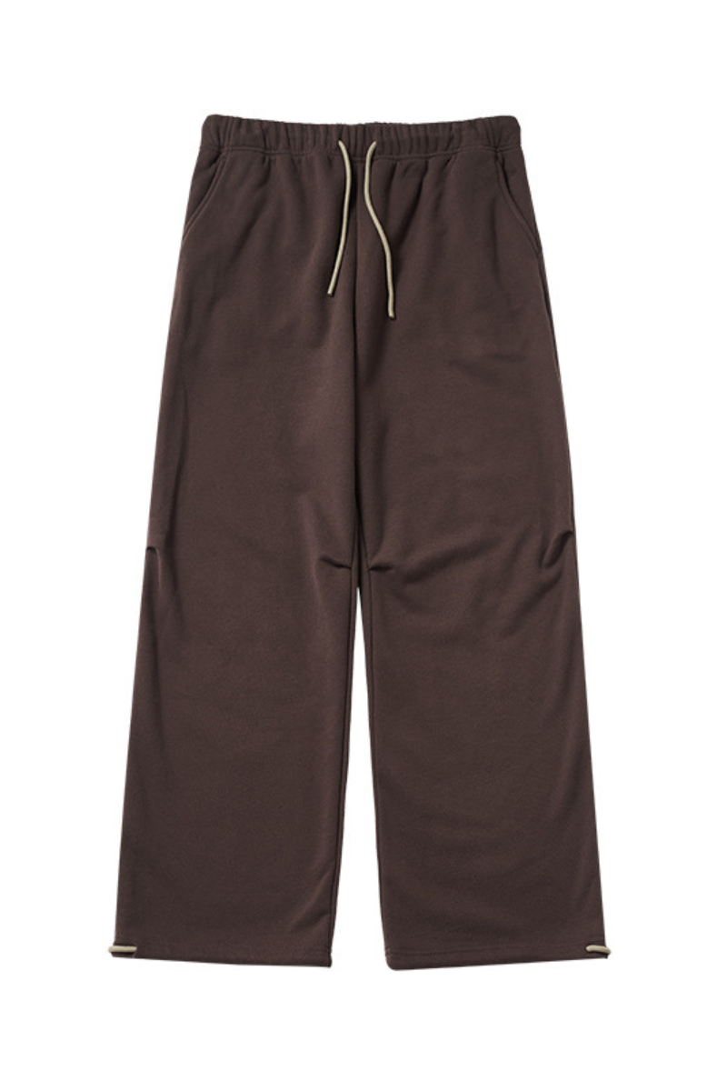 Straight-leg fleece-lined sweatpants.