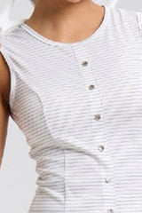 Women Plus-Size Striped Tennis Dress with Hidden Pockets