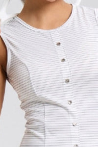 Women Plus-Size Striped Tennis Dress with Hidden Pockets