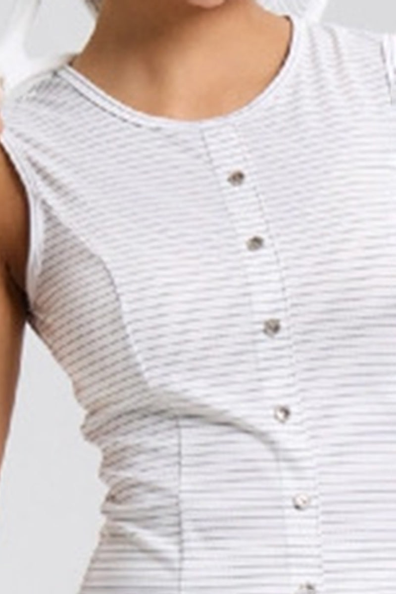 Women Plus-Size Striped Tennis Dress with Hidden Pockets