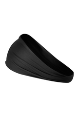 Wide-brimmed pleated sport headband.
