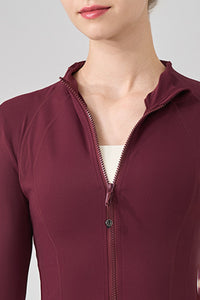 Women Stand Collar Slim-Fit Yoga Running Long Sleeves