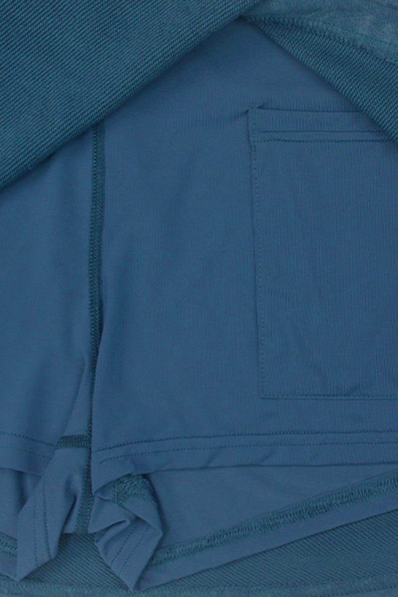 Women Print Sport Set: Crop Hoodie + Skort