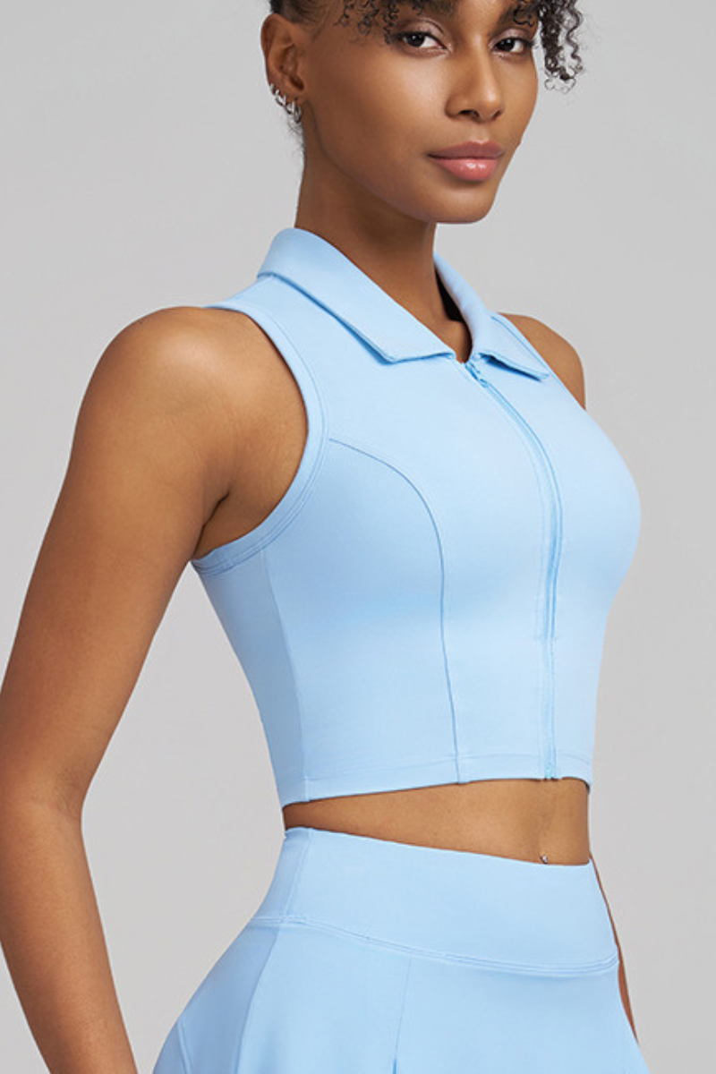 Women's Polo-style sleeveless sport top