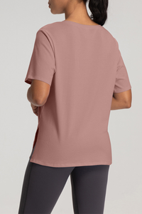Women's Loose Quick-Dry Breathable Round-Neck Yoga T-Shirt