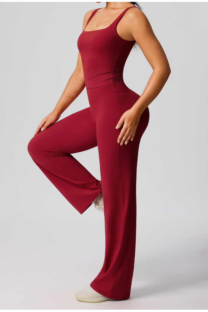 Women's Tank Top Straight Pants Exercise Yoga Two-piece Sets