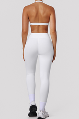 Women's Twist Halter Backless Bra And Legings Yoga Sport Sets