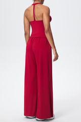 Women’s Set: Halterneck Tank Top & Wide-Leg Pants