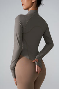 Women'S Zip Stripe Skinny Sports Long Sleeve Jacket