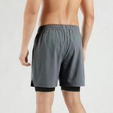 Men's 2-in-1 Athletic Breathable  Shorts with Inner Liner