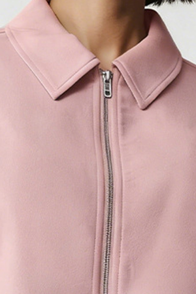 Women's Sets:Cropped Zip-Up Jacket Drawstring Mini Skirt