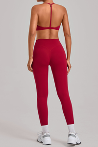 Women's Set:Triangle Cup Thin Straps Bra And High-Waist Leggings