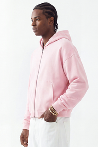Men's Fall 100% Cotton 360G Boxy Cropped Two‑Way Zip Jacket