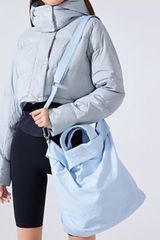 Unisex Nylon Water-Resistant Tote Bag with Adjustable Shoulder Strap