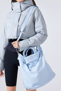 Unisex Nylon Water-Resistant Tote Bag with Adjustable Shoulder Strap