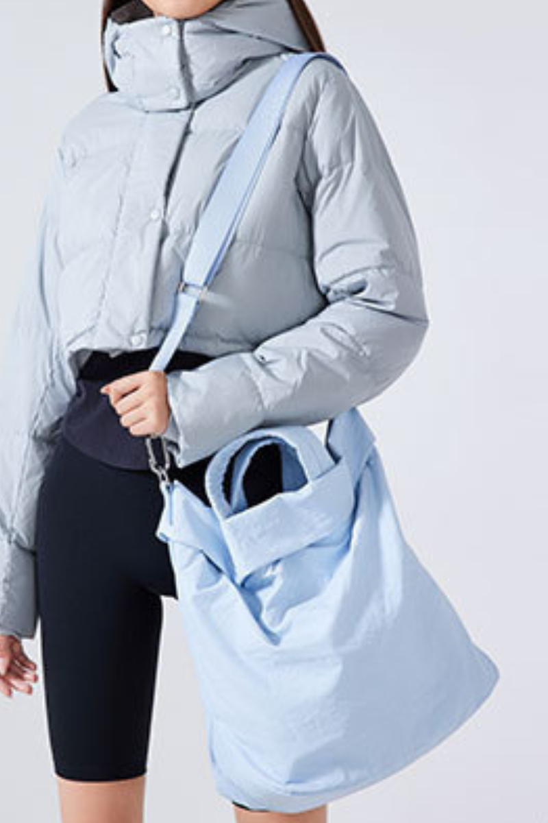 Unisex Nylon Water-Resistant Tote Bag with Adjustable Shoulder Strap