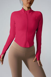Women'S Zip Stripe Skinny Sports Long Sleeve Jacket