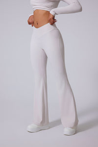 Women'S Brushed V-Shaped High-Waisted Skinny Sculpting Sports Bell Bottoms
