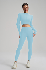 Bras, tight-fitting pants, and a sports three-piece set.