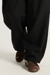 Women Cotton-Blend Relaxed High-Waist Wide-Leg Casual Pants