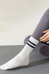 Women's Striped Non-Slip Dots Yoga Pilates Mid-Calf Socks