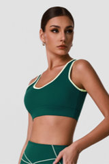 Women's Color Block Cutout Back Sports Bra