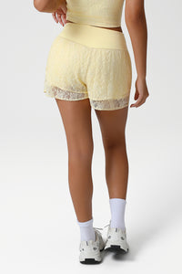 Women Lace Double Layer Anti-Slip Sport Shorts
