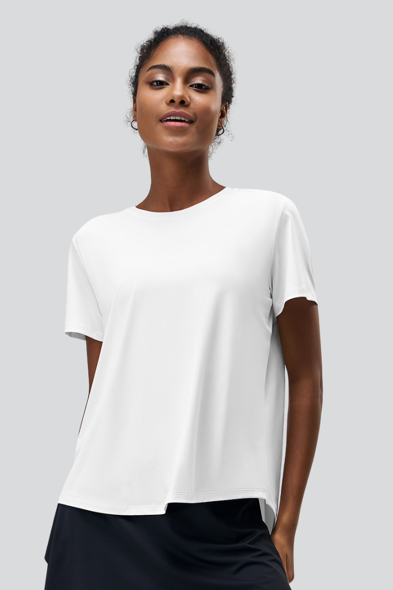 Women's Summer Back Slit Cooling Yoga Sports T-shirts