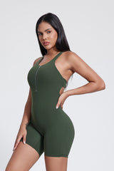 Women'S Zippered Sleeveless Fitness Dance Bodysuit