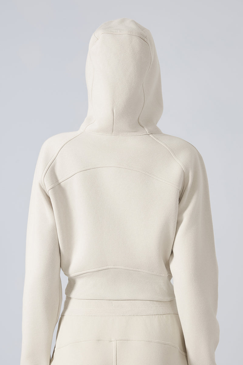 Women'S Loose Yoga Hooded Crop Jacket