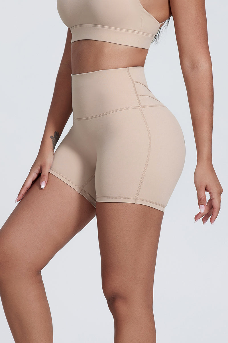 Women'S Fitness Yoga Lines Hip Tight Shorts