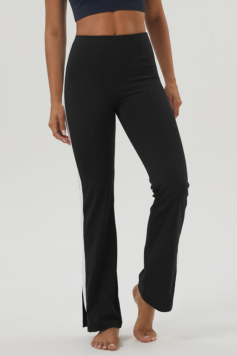 Women'S Side-Stitched Color Contrast Sports Flare Pants