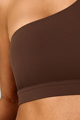 Women Asymmetric Strap Back-Cutout Yoga Sports Bra
